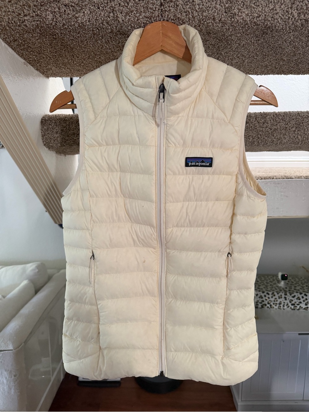 Patagonia Women’s Cream Quilted Down Vest